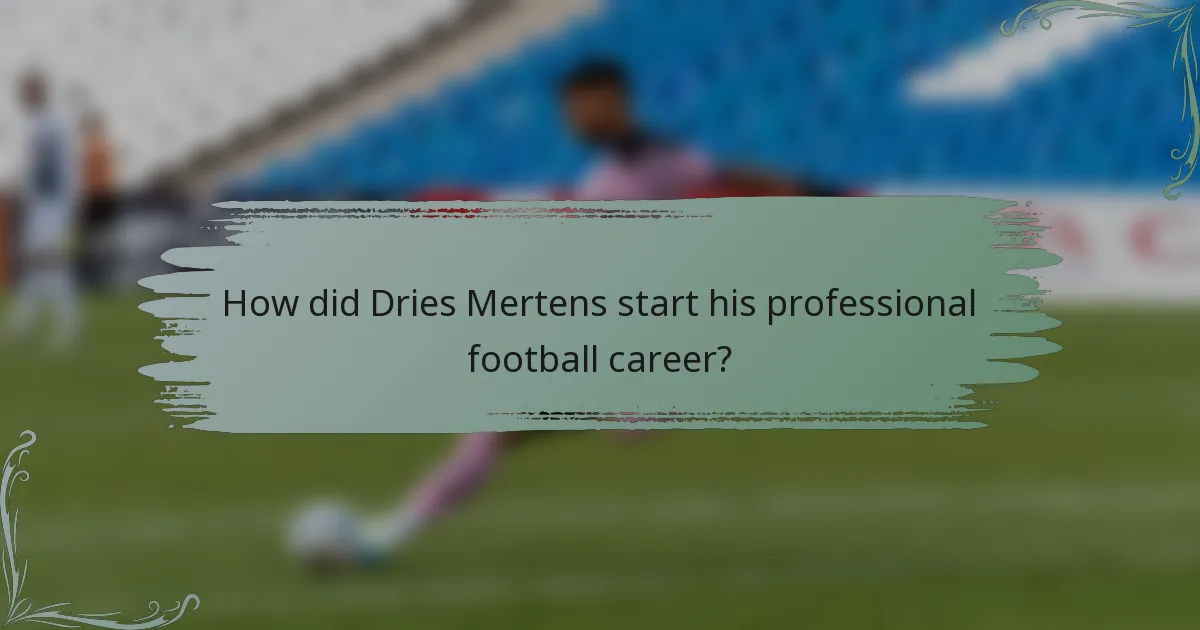 How did Dries Mertens start his professional football career?