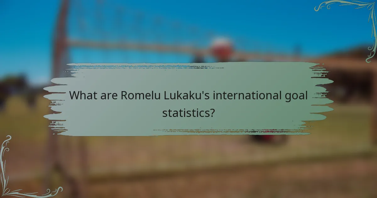 What are Romelu Lukaku's international goal statistics?