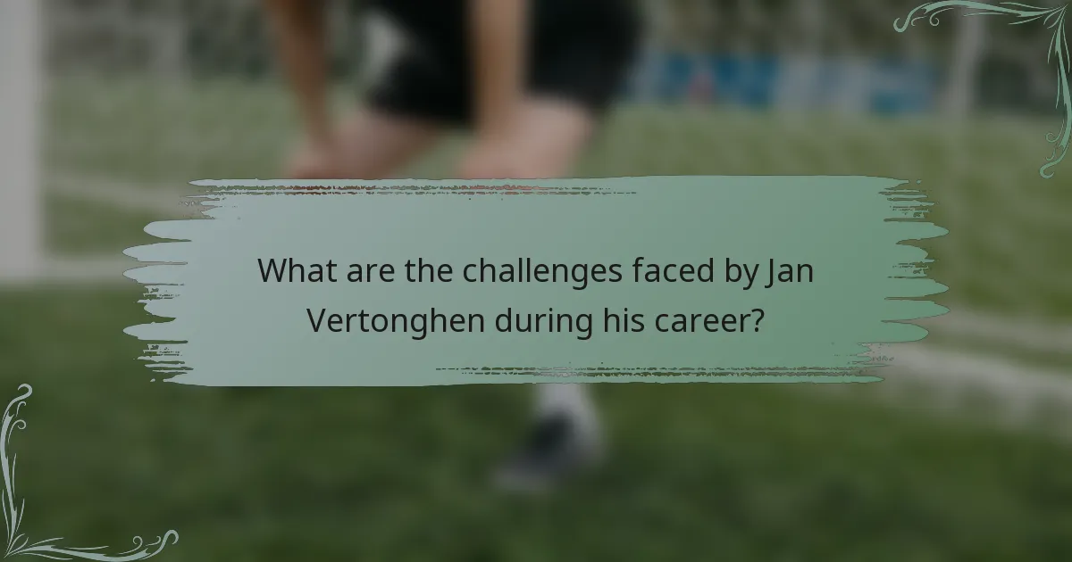 What are the challenges faced by Jan Vertonghen during his career?