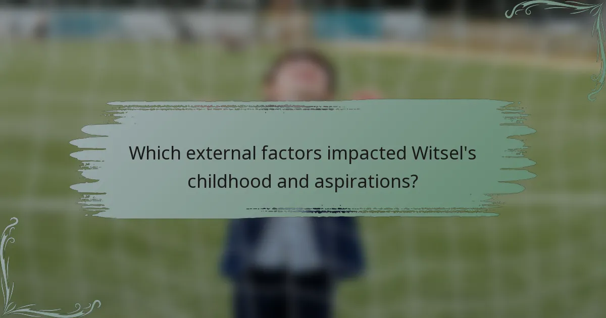 Which external factors impacted Witsel's childhood and aspirations?