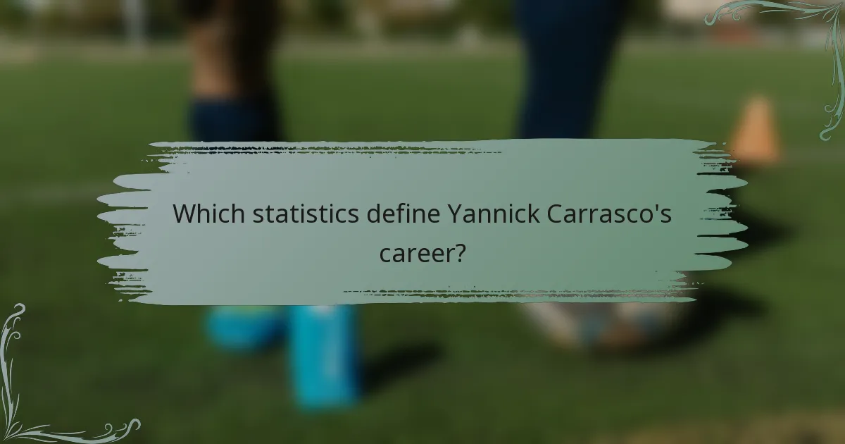 Which statistics define Yannick Carrasco's career?